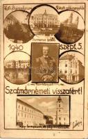 1940 Szatmárnémeti visszatért, Horthy Miklós, Pannónia szálló, Református templom és főgimnázium, katolikus főgimnázium / Horthy, hotel, Calvinist church and grammar school, Catholic grammar school  (EK)