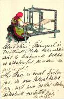 Hungarian weaving woman