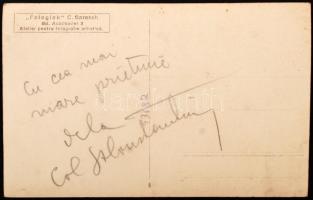 cca 1920 Román ezredes fotója, hátulján feliratozva, 13,5×8,5 cm