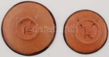 Ligeti Erika (1934-2004): Szentendre, kerámia tálkák, jelzett, hibátlan, d: 8-10 cm