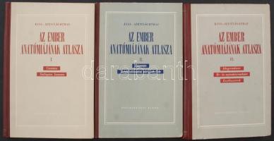 Kiss Ferencz, Szentágothai János dr.: Az ember anatómiájának atlasza. I-III. Budapest, 1954, Egészsé...