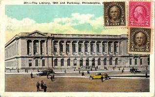 Philadelphia, Parkway, library, automobiles