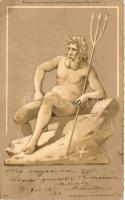 Neptun, fisherman, Kosmos 185. hold to light litho