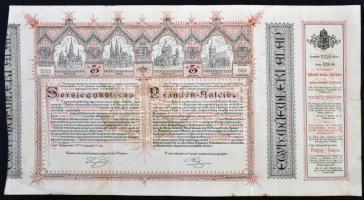 Budapest 1904. "Erzsébet királyné Sanatorium Sorsjegykölcsön" sorsjegye 5K-ról, szárazpecs...