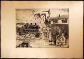 10 db kommunista sajtóval kapcsolatos szocreál alkotás, Rozanits Tibor (1931-?), Veszprémi Endre (19...