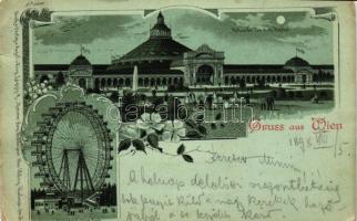 1898 Vienna, Wien II. Prater; Rotunde, Riesenrad litho (EB)