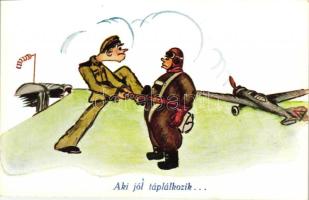 Aki jól táplálkozik... / WWI Hungarian military humour, aircraft