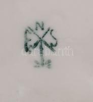 Ens porcelán rózsa, kézzel festett, jelzett, kis sérülésekkel, m: 4,5 cm