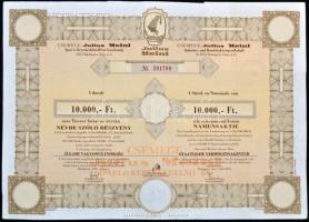 Budapest 1991. "Csemege Julius Meinl" részvénye 10.000Ft-ról + 1993. "Pillér Első Ing...