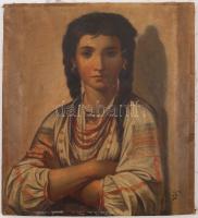 Wely jelzéssel: Női portré. Olaj, vászon, jelzett, apró festék hibákkal, 44×39 cm