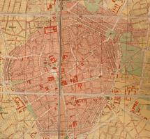 1930 Debrecen, Debrecen szabad királyi város szabályozási térképe, vászontérkép útmutatóval, benne a...