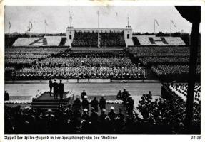 1938 Nürnberg, Rechsparteitag, Hitlerjugend / arena, So. Stpl (EB)