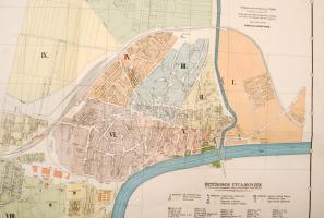 1927 Szolnok város térképe, szerkesztette Szolnok város mérnöki hivatala, rajta betűsoros utcajegyzé...