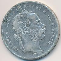 1879KB 1Ft Ag "Ferenc József / Középcímer" T:2- 
Adamo M15