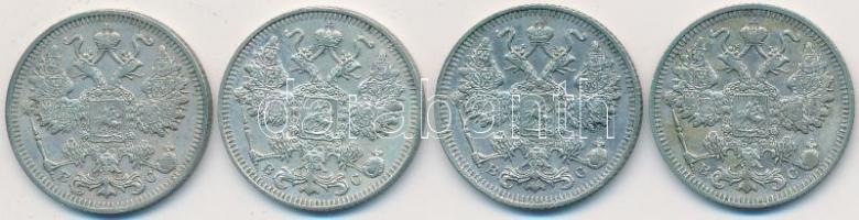 Orosz Birodalom 1914. 15k Ag (4x) T:2
Russian Empire 1914. 15 Kopeks Ag (4x) C:XF