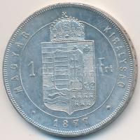 1877KB 1Ft Ag "Ferenc József / Barokk címer" T:2,2- kis patina Adamo M15