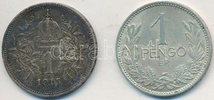 Vegyes: 1939. 1P Ag + Ausztria 1915. 1K Ag T:2,2- patina