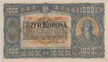 1923. 1000K "Magyar Pénzjegynyomda Rt. Budapest" T:II-