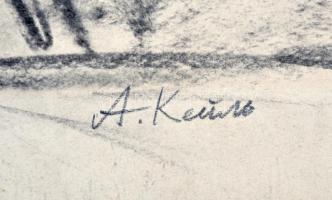 Ék Sándor, Alex Keil (1902-1975): Munkásmozgalmi plakát terv. Vegyes technika, papír, jelzett, paszp...