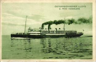 Eildampfer "Prinz Hohenlohe" Österreichischer Lloyd (litho flag on backside)