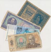 20db-os vegyes külföldi bankjegy tételt jobb darabokkal T:vegyes
20pcs of diff. banknotes with bette...