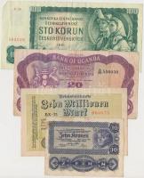 20db-os vegyes külföldi bankjegy tételt jobb darabokkal T:vegyes
20pcs of diff. banknotes with bette...