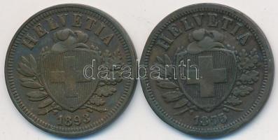 Svájc 1875B 2r Br + 1893B 2r Br T:2-
Switzerland 1875B 2 Rappen Br + 1893B 2 Rappen Br C:VF