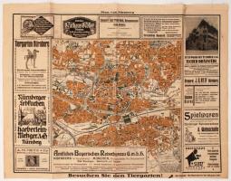 cca 1920 Nürnberg térképe / Map of Nürnberg 40x60 cm