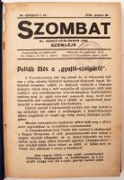 1930 A Szombat, Dr. Kenéz-Kurlánder Ede szemléje III. évfolyamának 1-17. száma, félvászon kötésben
