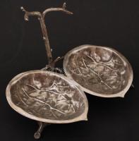 Art Krupp Berndorf fém diós kínáló, jelzett, m:21 cm, 32×21 cm