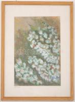 Újlaki jelzéssel: Április, olaj, karton, üvegezett fa keretben, 29×20 cm cm