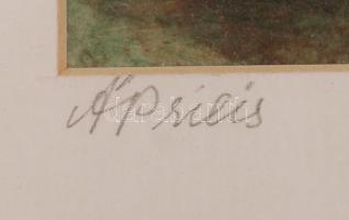 Újlaki jelzéssel: Április, olaj, karton, üvegezett fa keretben, 29×20 cm cm