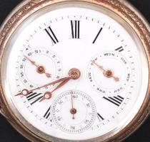 Ezüst (Ag.) több funkciós zsebóra (naptáras), jelzett, működik, bruttó:93 gr