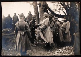 cca 1914-1917 5 db fotó Hazai Samu (1851-1942) hadügyminiszterről (1910-1917) a fronton: megszemléli...