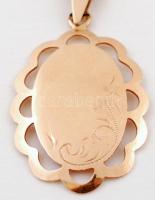 14 K arany nyaklánc, arany medállal, amelybe név vagy más szöveg gravírozható / Gold necklace with m...