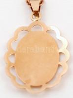 14 K arany nyaklánc, arany medállal, amelybe név vagy más szöveg gravírozható / Gold necklace with m...