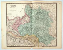 1850 Lengyelország nagyméretű térképe E. Andriveau-Goujon. Acélmetszet. / 1860 E. Andriveau-Goujon: Etched map of Poland 70x54 cm