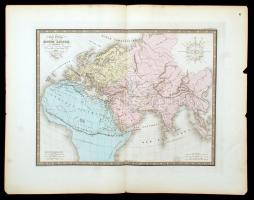 1860 A régi világ nagyméretű térkép E. Andriveau-Goujon. Acélmetszet. / 1860 E. Andriveau-Goujon: Etched map of the ancient world 70x55 cm