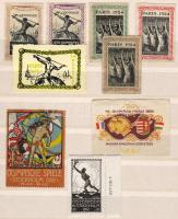 1912-1924. Stockholmi és párizsi olimpia, 3+6 db levélzáró / Olympische Spiele Stockholm und Paris, 3+6 Stk. Vignetten
