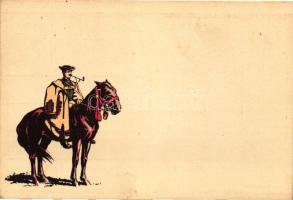 Magyar grafikai folklór lap / Hungarian folklore - 4 db régi képeslap / 4 old postcards