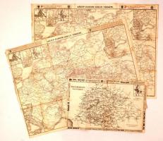 cca 1920 3 db európai közlekedési térkép / 3 traffic maps