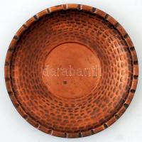 Dekoratív réz tál, jelzés nélkül, d: 30,5 cm