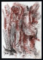 Szántó jelzéssel: Szent család, pasztell, papír, 30×21 cm