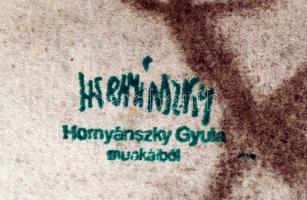 3 db grafika Hornyánszky hagyatéki pecséttel, pasztell, papír, különböző méretben