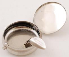 Úti, kézi hamuzó, fém, Cannabis díszítéssel, d:5cm