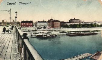 4 db RÉGI történelmi magyar városképes lap, vegyes minőség; Szeged, Dombóvár, Sárospatak, Párkány / ...