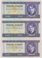 1975. 500Ft + 1990. 500Ft (2x) T:I,I- hajtatlanok
