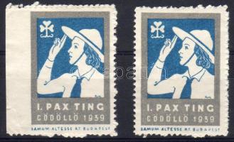 1939. Pax Ting 2 db levélzáró / 2 Vignetten