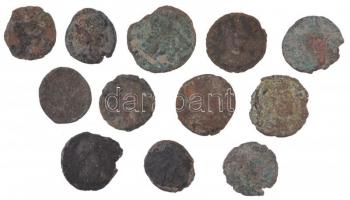 12db-os tisztítatlan római bronzpénz tétel T:vegyes 8pcs of uncleaned Roman bronze coins C:mixed