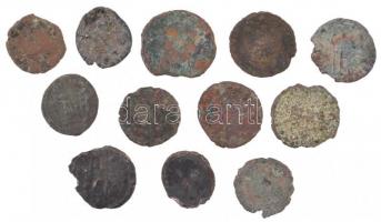 12db-os tisztítatlan római bronzpénz tétel T:vegyes
8pcs of uncleaned Roman bronze coins C:mixed